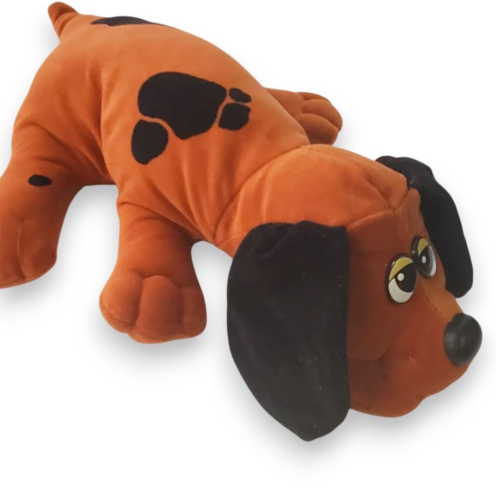 VTG 1985 Tonka Pound Puppy Plush 17" Brown Black Spots NO COLLAR 80s Toy